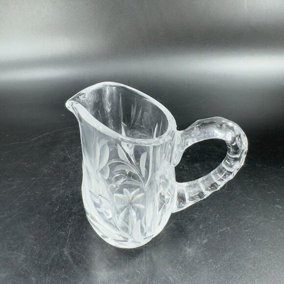 Vintage Clear Crystal Glass Miniature Small Pitcher Carafe Old Whimsical Decor - Picture 12 of 14
